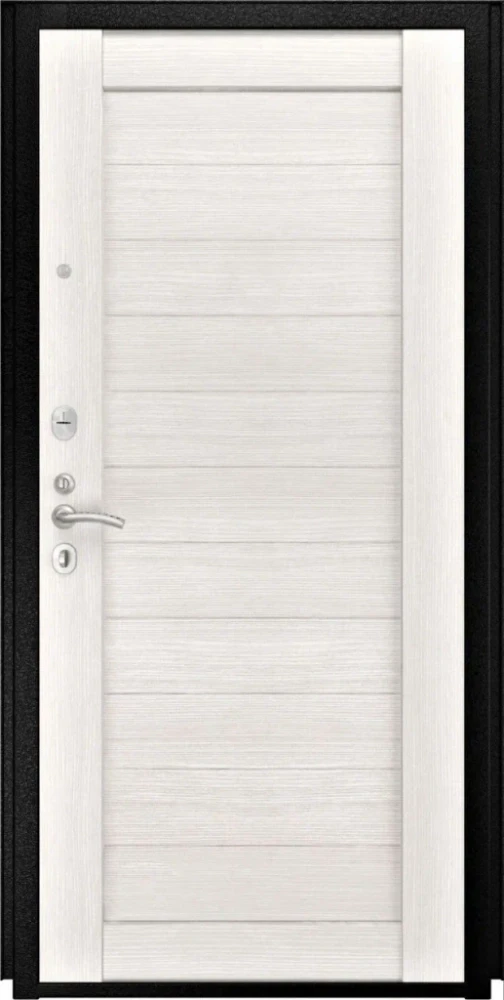 Входная дверь ДвериПРО L-Термо серебро СБ-3 листв. бел. (21 беленый дуб) DPRO198378 внутренняя сторона