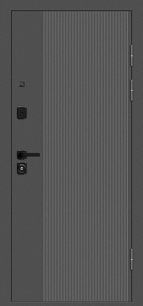 Входная дверь Optim Z-2 Классика Букле графит/Белый BR6177 внешняя сторона