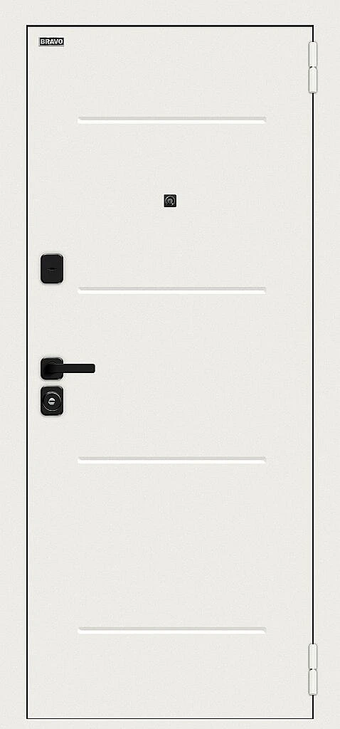 Входная дверь Аура/SBlack Шагрень белая/White Silk BR6351 внешняя сторона