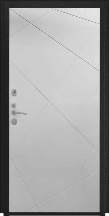 Входная дверь L-45 ФЛ-291 (Line, 10мм, белый софт) внутренняя сторона