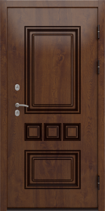 Входная дверь Аура ФЛ-185 (10мм, ПВХ ясень белый) внешняя сторона