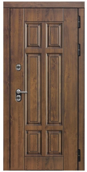 Входная дверь Квадро СБ-1 (лак.черное, 16мм, венге) внешняя сторона