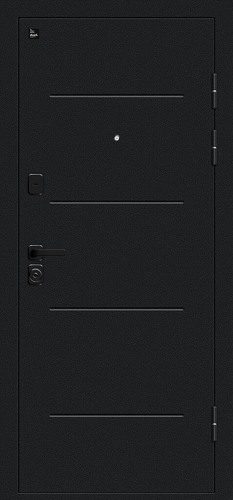 Входная дверь Грид Букле черное/Cappuccino Melinga BR5609 внешняя сторона