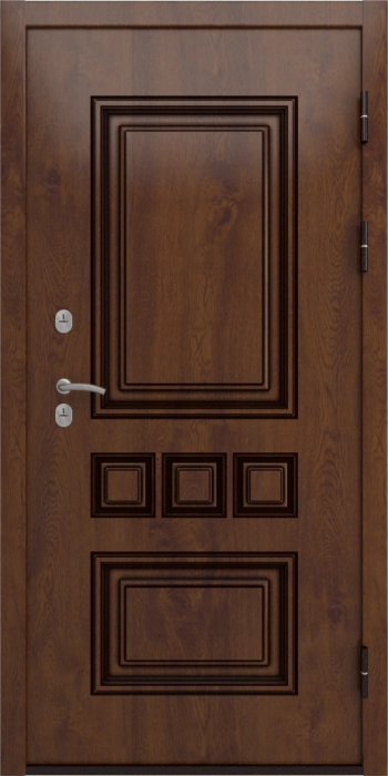 Входная дверь Аура СБ-1 (лак.черное, 16мм, венге) внешняя сторона